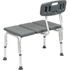 image:imageFlash Furniture HERCULES Series 300 Lb Capacity Adjustable Gray Bath amp Shower Transfer Bench with Back and Side ArmGrey