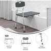 image:imageFlash Furniture HERCULES Series 300 Lb Capacity Adjustable Gray Bath amp Shower Transfer Bench with Back and Side ArmGrey