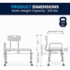 image:imageFlash Furniture HERCULES Series 300 Lb Capacity Adjustable Gray Bath amp Shower Transfer Bench with Back and Side ArmWhite