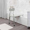 image:imageFlash Furniture HERCULES Series 300 Lb Capacity Adjustable Gray Bath amp Shower Transfer Bench with Back and Side ArmWhite