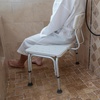 image:imageFlash Furniture HERCULES Series 300 Lb Capacity Adjustable Gray Bath amp Shower Transfer Bench with Back and Side ArmWhite
