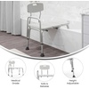image:imageFlash Furniture HERCULES Series 300 Lb Capacity Adjustable Gray Bath amp Shower Transfer Bench with Back and Side ArmWhite