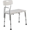 image:imageFlash Furniture HERCULES Series 300 Lb Capacity Adjustable Gray Bath amp Shower Transfer Bench with Back and Side ArmWhite