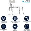 image:imageFlash Furniture HERCULES Series 300 Lb Capacity Adjustable Gray Bath amp Shower Transfer Bench with Back and Side ArmWhite