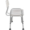 image:imageFlash Furniture HERCULES Series 300 Lb Capacity Adjustable Gray Bath amp Shower Transfer Bench with Back and Side ArmWhite