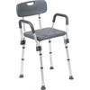 image:imageFlash Furniture HERCULES Series 300 Lb Capacity Adjustable White Bath amp Shower Chair with Quick Release Back amp ArmsGrey