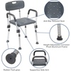image:imageFlash Furniture HERCULES Series 300 Lb Capacity Adjustable White Bath amp Shower Chair with Quick Release Back amp ArmsGrey