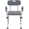 image:imageFlash Furniture HERCULES Series 300 Lb Capacity Adjustable White Bath amp Shower Chair with Quick Release Back amp ArmsGrey