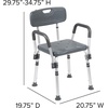 image:imageFlash Furniture HERCULES Series 300 Lb Capacity Adjustable White Bath amp Shower Chair with Quick Release Back amp ArmsGrey