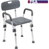 image:imageFlash Furniture HERCULES Series 300 Lb Capacity Adjustable White Bath amp Shower Chair with Quick Release Back amp ArmsGrey