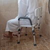 image:imageFlash Furniture HERCULES Series 300 Lb Capacity Adjustable White Bath amp Shower Chair with Quick Release Back amp ArmsNavy