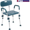 image:imageFlash Furniture HERCULES Series 300 Lb Capacity Adjustable White Bath amp Shower Chair with Quick Release Back amp ArmsNavy