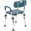 image:imageFlash Furniture HERCULES Series 300 Lb Capacity Adjustable White Bath amp Shower Chair with Quick Release Back amp ArmsNavy