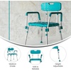 image:imageFlash Furniture HERCULES Series 300 Lb Capacity Adjustable White Bath amp Shower Chair with Quick Release Back amp ArmsTeal