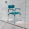 image:imageFlash Furniture HERCULES Series 300 Lb Capacity Adjustable White Bath amp Shower Chair with Quick Release Back amp ArmsTeal
