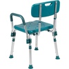 image:imageFlash Furniture HERCULES Series 300 Lb Capacity Adjustable White Bath amp Shower Chair with Quick Release Back amp ArmsTeal