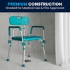 image:imageFlash Furniture HERCULES Series 300 Lb Capacity Adjustable White Bath amp Shower Chair with Quick Release Back amp ArmsTeal