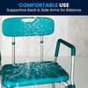 image:imageFlash Furniture HERCULES Series 300 Lb Capacity Adjustable White Bath amp Shower Chair with Quick Release Back amp ArmsTeal