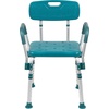 image:imageFlash Furniture HERCULES Series 300 Lb Capacity Adjustable White Bath amp Shower Chair with Quick Release Back amp ArmsTeal