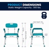 image:imageFlash Furniture HERCULES Series 300 Lb Capacity Adjustable White Bath amp Shower Chair with Quick Release Back amp ArmsTeal