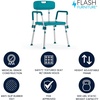 image:imageFlash Furniture HERCULES Series 300 Lb Capacity Adjustable White Bath amp Shower Chair with Quick Release Back amp ArmsTeal