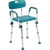 image:imageFlash Furniture HERCULES Series 300 Lb Capacity Adjustable White Bath amp Shower Chair with Quick Release Back amp ArmsTeal