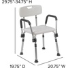 image:imageFlash Furniture HERCULES Series 300 Lb Capacity Adjustable White Bath amp Shower Chair with Quick Release Back amp ArmsWhite