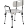 image:imageFlash Furniture HERCULES Series 300 Lb Capacity Adjustable White Bath amp Shower Chair with Quick Release Back amp ArmsWhite