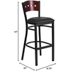 image:imageFlash Furniture HERCULES Series Black 4 Square Back Metal Restaurant Barstool  Mahogany Wood Back Black Vinyl Seat Pack of 2Mahogany Wood BackBlack Vinyl SeatBlack Metal Frame