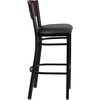 image:imageFlash Furniture HERCULES Series Black 4 Square Back Metal Restaurant Barstool  Mahogany Wood Back Black Vinyl Seat Pack of 2Mahogany Wood BackBlack Vinyl SeatBlack Metal Frame