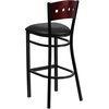image:imageFlash Furniture HERCULES Series Black 4 Square Back Metal Restaurant Barstool  Mahogany Wood Back Black Vinyl Seat Pack of 2Mahogany Wood BackBlack Vinyl SeatBlack Metal Frame