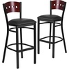 image:imageFlash Furniture HERCULES Series Black 4 Square Back Metal Restaurant Barstool  Mahogany Wood Back Black Vinyl Seat Pack of 2Mahogany Wood BackBlack Vinyl SeatBlack Metal Frame