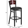 image:imageFlash Furniture HERCULES Series Black 4 Square Back Metal Restaurant Barstool  Mahogany Wood Back Black Vinyl Seat Pack of 2Mahogany Wood BackBlack Vinyl SeatBlack Metal Frame