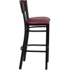 image:imageFlash Furniture HERCULES Series Black 4 Square Back Metal Restaurant Barstool  Mahogany Wood Back Black Vinyl Seat Pack of 2Mahogany Wood BackBurgundy Vinyl SeatBlack Metal Frame