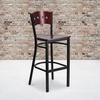image:imageFlash Furniture HERCULES Series Black 4 Square Back Metal Restaurant Barstool  Mahogany Wood Back Black Vinyl Seat Pack of 2Mahogany Wood BackMahogany Wood SeatBlack Metal Frame