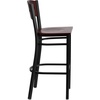 image:imageFlash Furniture HERCULES Series Black 4 Square Back Metal Restaurant Barstool  Mahogany Wood Back Black Vinyl Seat Pack of 2Mahogany Wood BackMahogany Wood SeatBlack Metal Frame