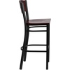 image:imageFlash Furniture HERCULES Series Black 4 Square Back Metal Restaurant Barstool  Mahogany Wood Back Black Vinyl Seat Pack of 2Mahogany Wood BackMahogany Wood SeatBlack Metal Frame