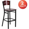 image:imageFlash Furniture HERCULES Series Black 4 Square Back Metal Restaurant Barstool  Mahogany Wood Back Black Vinyl Seat Pack of 2Mahogany Wood BackMahogany Wood SeatBlack Metal Frame