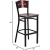 image:imageFlash Furniture HERCULES Series Black 4 Square Back Metal Restaurant Barstool  Mahogany Wood Back Black Vinyl Seat Pack of 2Mahogany Wood BackMahogany Wood SeatBlack Metal Frame
