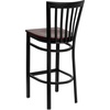 image:imageFlash Furniture HERCULES Series Black School House Back Metal Restaurant Barstool  Mahogany Wood Seat