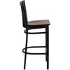 image:imageFlash Furniture HERCULES Series Black School House Back Metal Restaurant Barstool  Mahogany Wood Seat