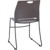 image:imageFlash Furniture HERCULES Series Set of 5 Commercial Stack Chair  660 lb Capacity  Durable Navy Perforated Plastic Back  Black Powder Coated Steel Sled BaseGrey