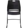 image:imageFlash Furniture HERCULES Series Set of 5 Commercial Stack Chair  660 lb Capacity  Durable Navy Perforated Plastic Back  Black Powder Coated Steel Sled BaseBlack