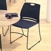 image:imageFlash Furniture HERCULES Series Set of 5 Commercial Stack Chair  660 lb Capacity  Durable Navy Perforated Plastic Back  Black Powder Coated Steel Sled BaseNavy