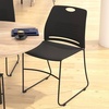 image:imageFlash Furniture HERCULES Series Set of 5 Commercial Stack Chair  660 lb Capacity  Durable Navy Perforated Plastic Back  Black Powder Coated Steel Sled BaseBlack