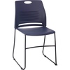 image:imageFlash Furniture HERCULES Series Set of 5 Commercial Stack Chair  660 lb Capacity  Durable Navy Perforated Plastic Back  Black Powder Coated Steel Sled BaseNavy