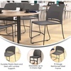 image:imageFlash Furniture HERCULES Series Set of 5 Commercial Stack Chair  660 lb Capacity  Durable Navy Perforated Plastic Back  Black Powder Coated Steel Sled BaseGrey