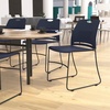 image:imageFlash Furniture HERCULES Series Set of 5 Commercial Stack Chair  660 lb Capacity  Durable Navy Perforated Plastic Back  Black Powder Coated Steel Sled BaseNavy