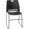 image:imageFlash Furniture HERCULES Series Set of 5 Commercial Stack Chair  660 lb Capacity  Durable Navy Perforated Plastic Back  Black Powder Coated Steel Sled BaseBlack
