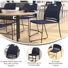 image:imageFlash Furniture HERCULES Series Set of 5 Commercial Stack Chair  660 lb Capacity  Durable Navy Perforated Plastic Back  Black Powder Coated Steel Sled BaseNavy
